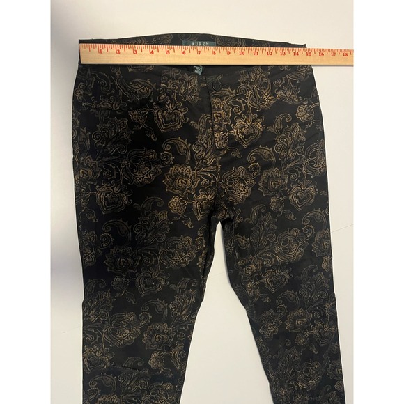 Lauren by Ralph Lauren women’s floral black jeans size 4 - Picture 4 of 7